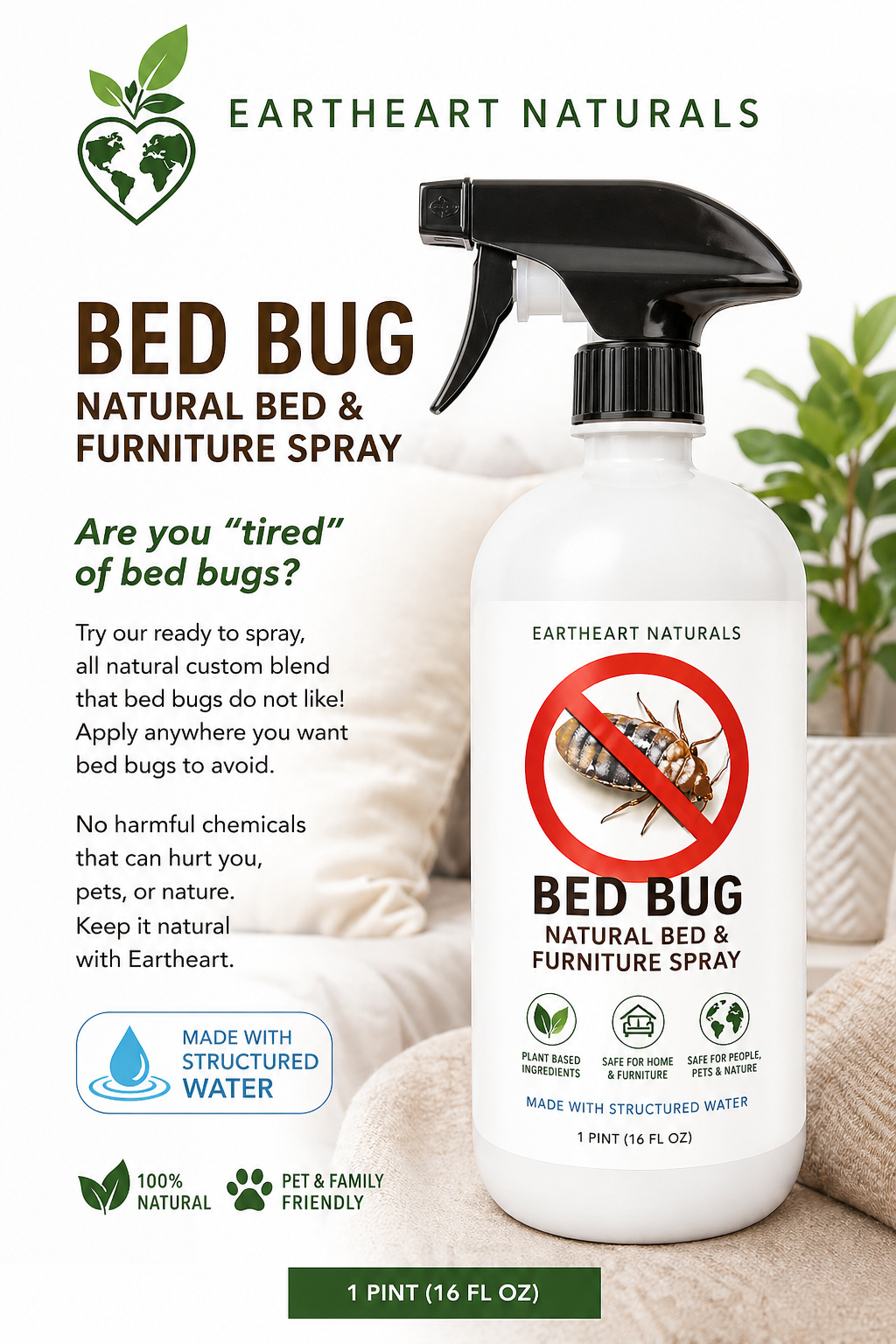 Bed Bug Spray  1 pint bottle