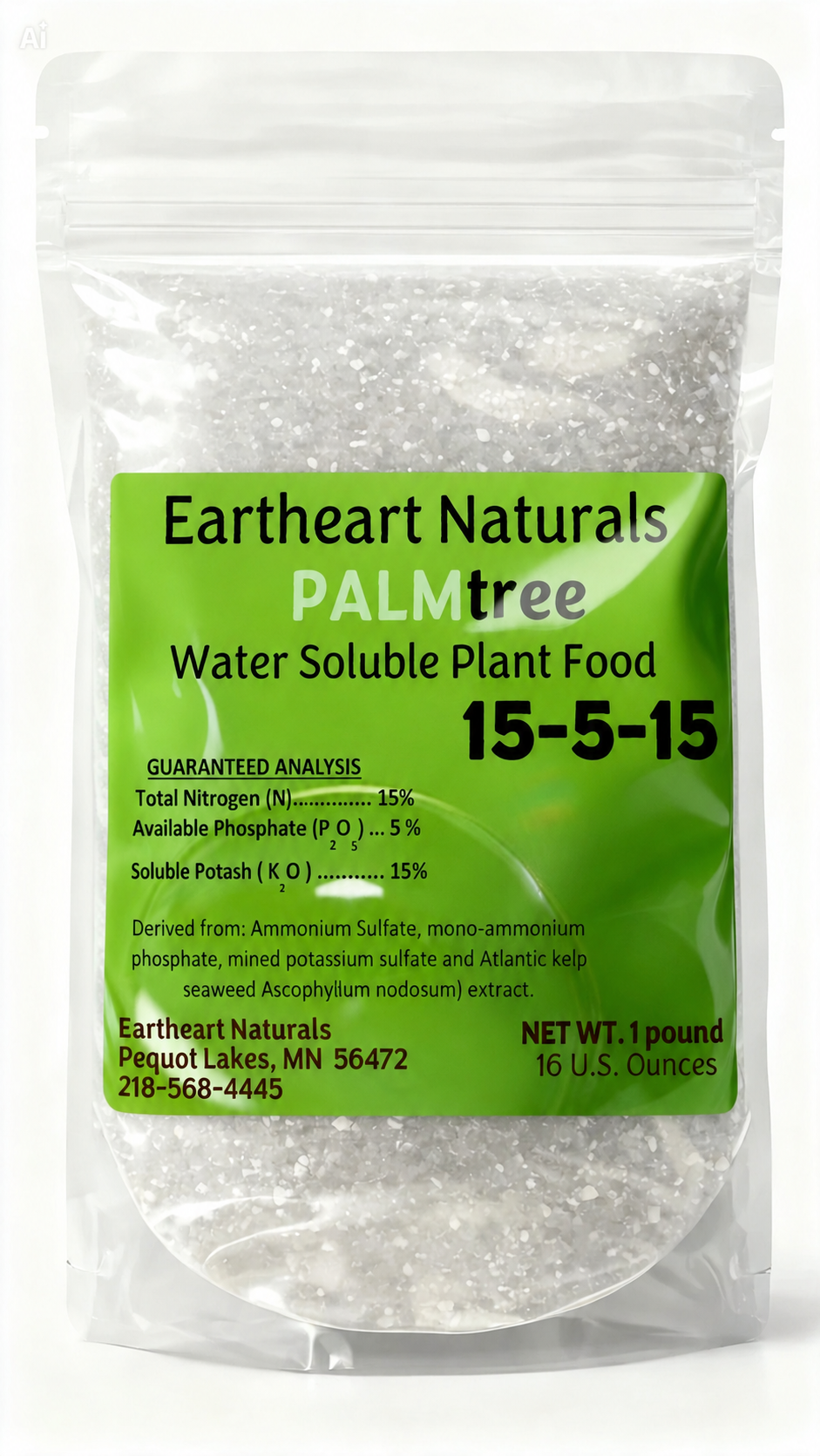 One 16 oz bag of Palms Up Nutrients for Palm Trees